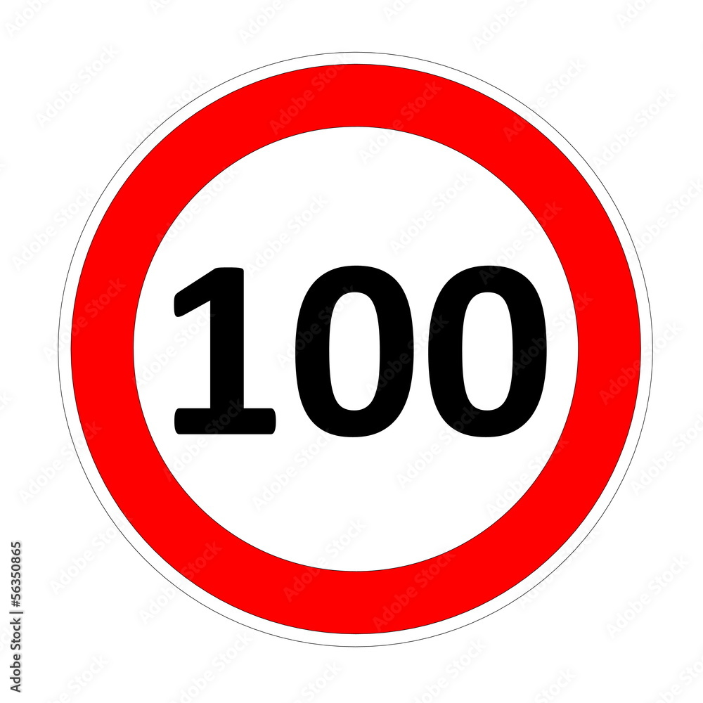 100 speed limit sign 100 speed limit sign