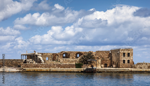 Firkas Fortress remains in Chania hatbor, Crete photo