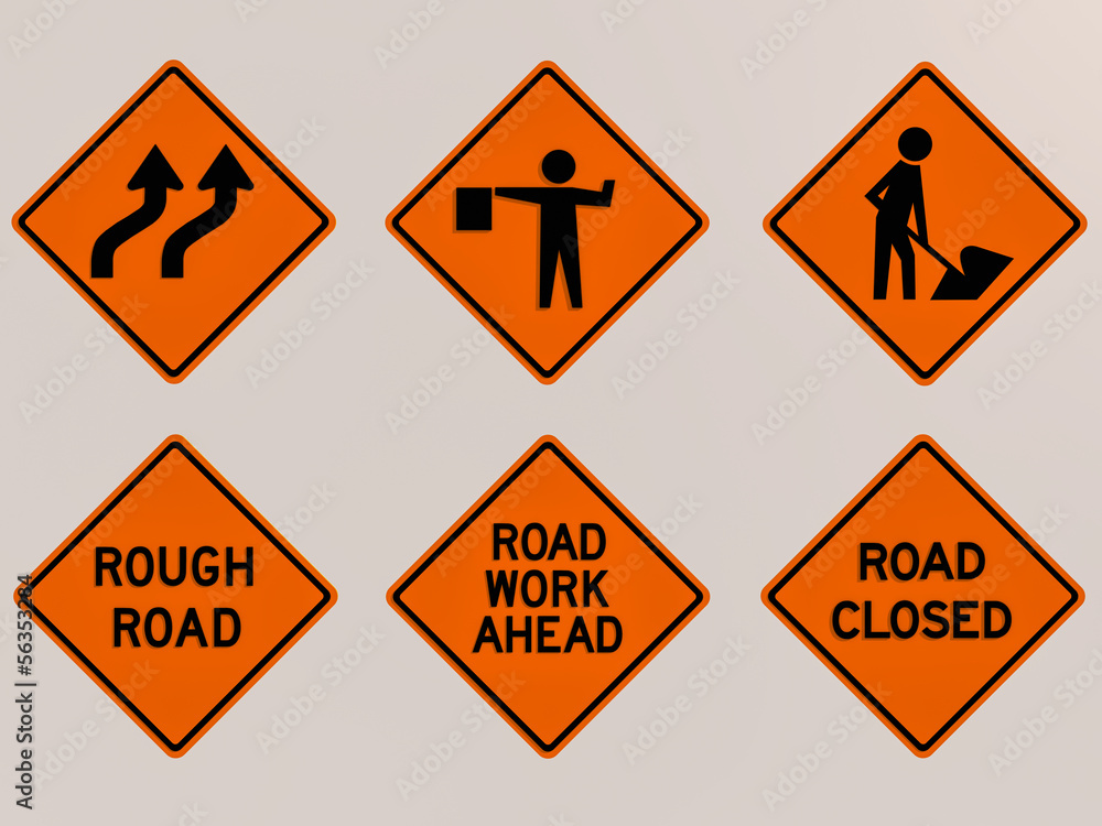 Obraz premium Traffic signs 3D render image