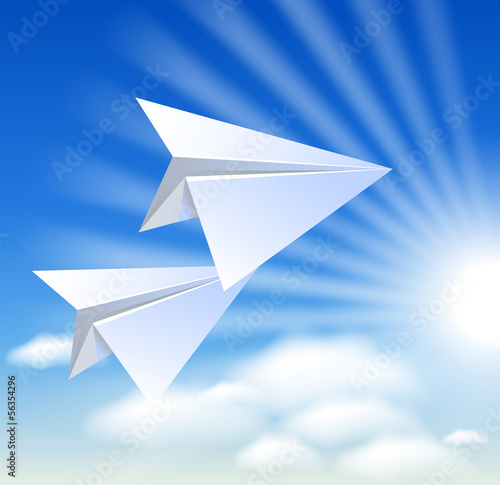 Free Download Two paper airplane - GFXLoad