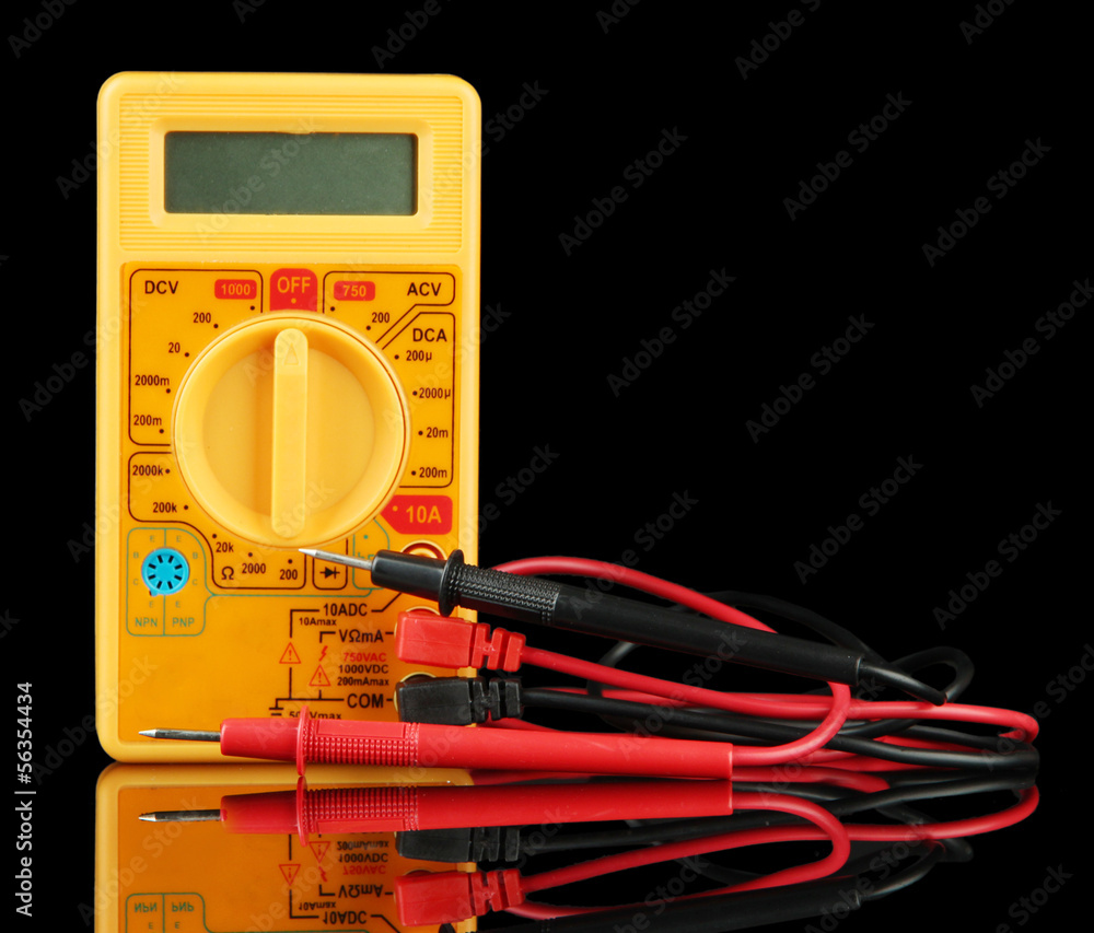 Multimeter on black background Multimeter on black background