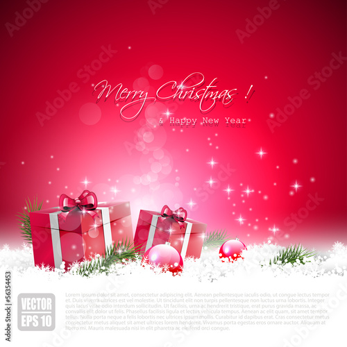 Red Christmas greeting card