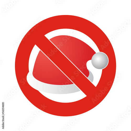 Prohibition signal with Santa Claus hat