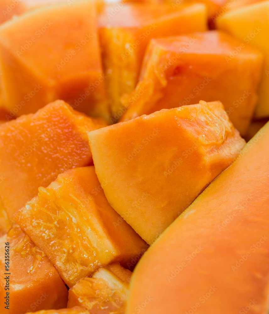 Close up view of papaya fruit Close up view of papaya fruit