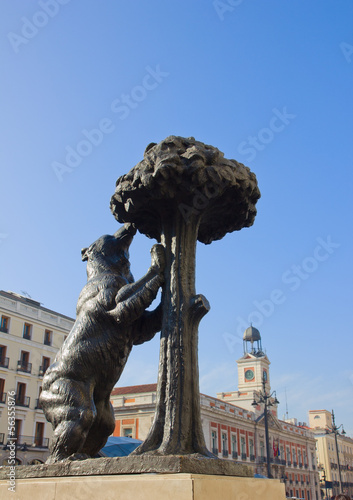 bear with strawberry tree, symbol of Madrid, Spain