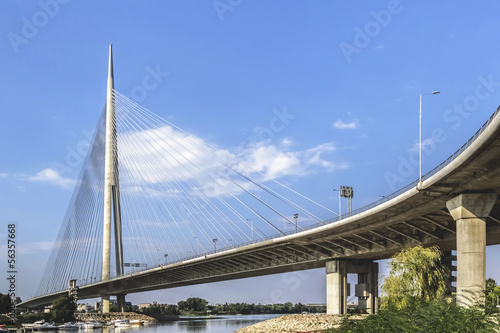 Suspension Bridge Over Ada Pylon - Belgrade - Serbia