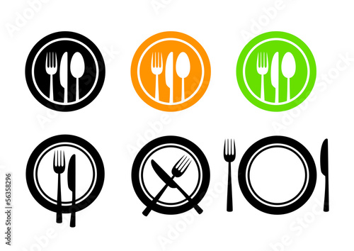 Plate and cutlery icons