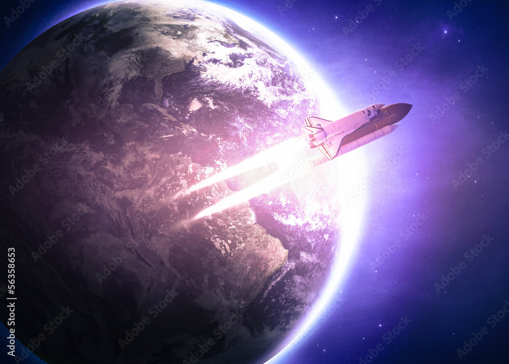 Fototapeta premium Space shuttle taking off on a mission