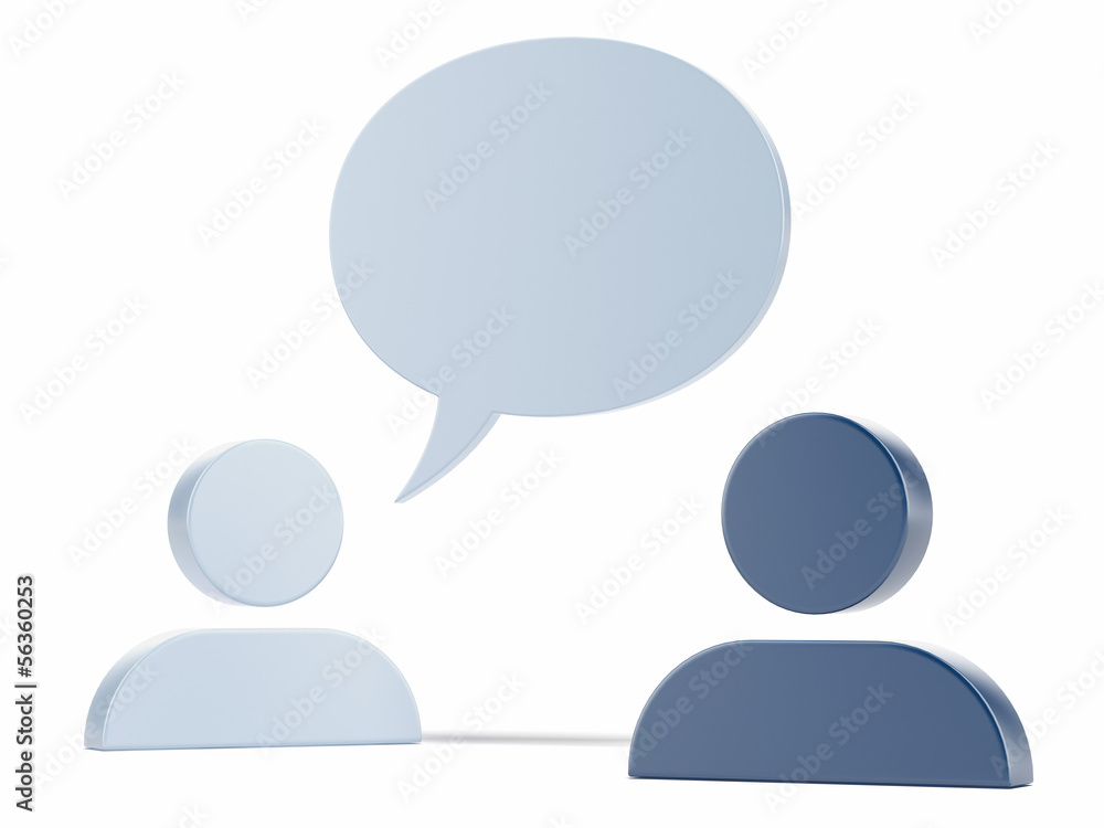 Two Man icons and speech bubble Two Man icons and speech bubble