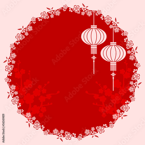 Oriental Chinese Lantern Illustration