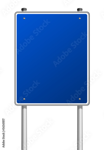 Blaues Verkehrsschild leer