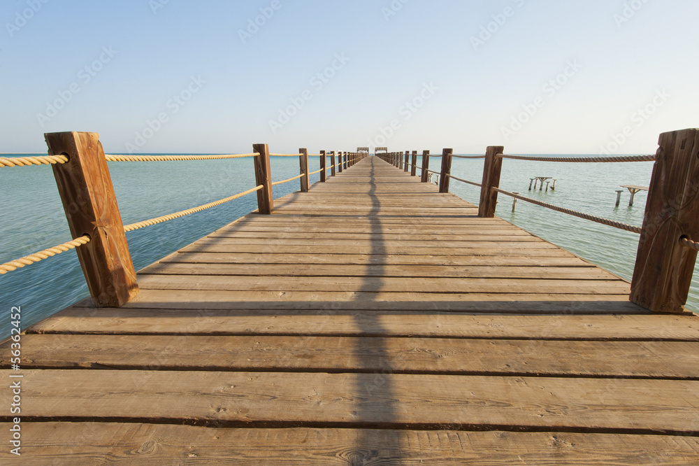 Wooden jetty on a tropical island