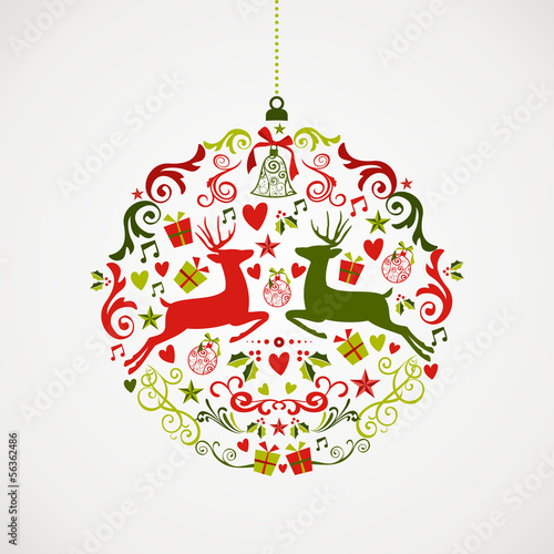 Vintage Christmas elements bauble design EPS10 file.