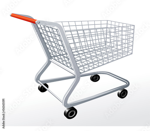 Supermarket cart. Vector.