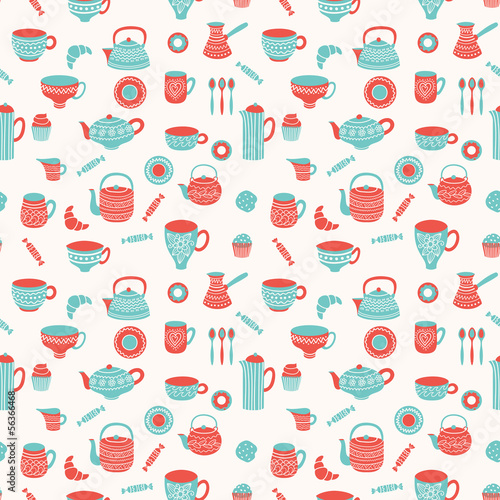 Tea seamless pattern
