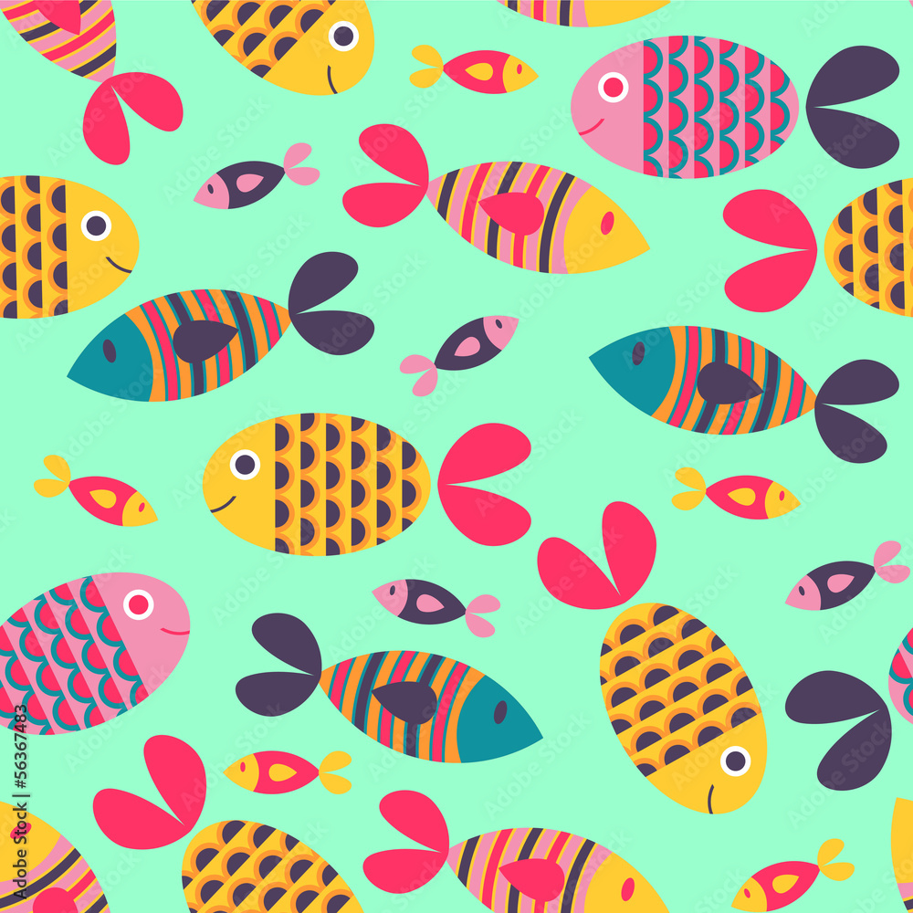 Seamless pattern with colorful fish Seamless pattern with colorful fish
