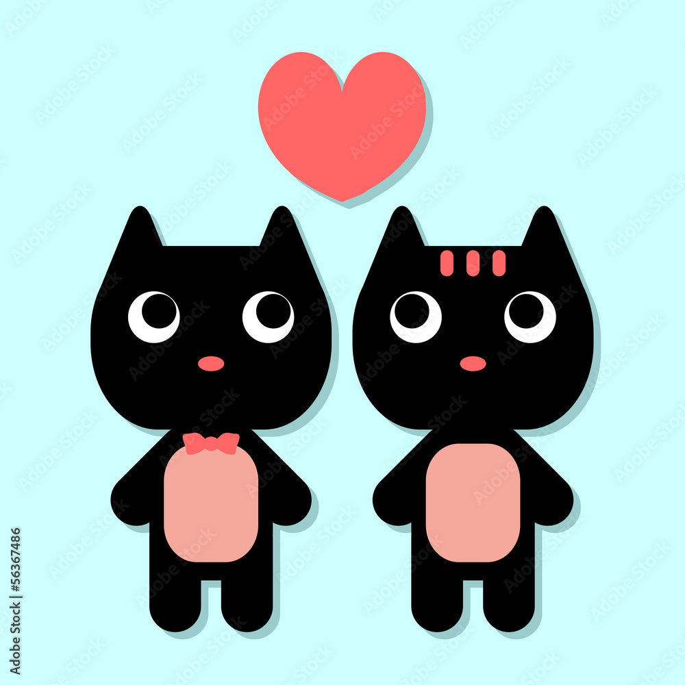 Couple of cute kittens in love Couple of cute kittens in love