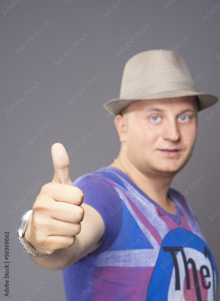 Man Showing Thumbs up sign Man Showing Thumbs up sign