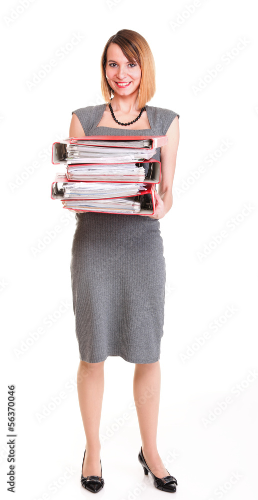 Woman work Overworked businesswoman plenty of documents isolated Woman work Overworked businesswoman plenty of documents isolated