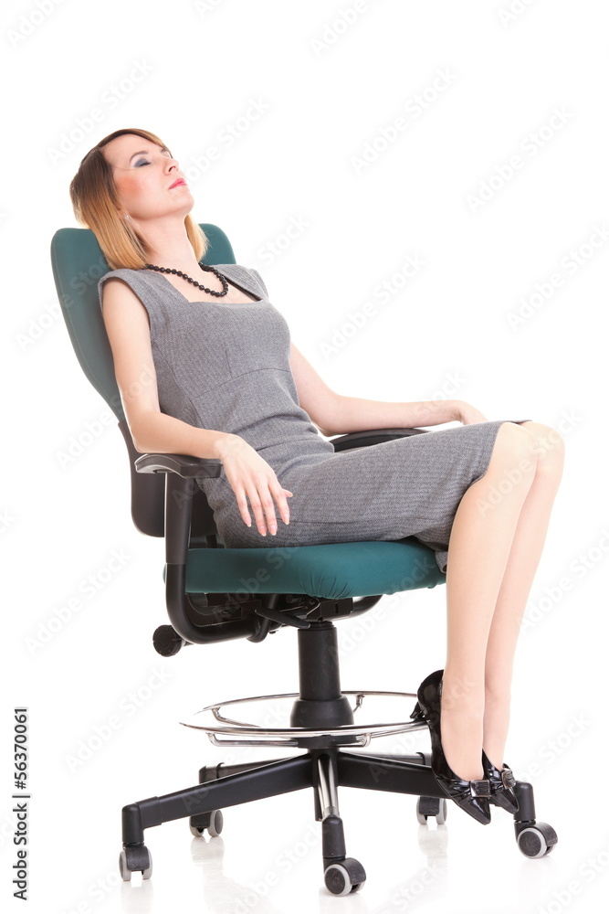Full length business woman sitting on chair holding clipboard is Full length business woman sitting on chair holding clipboard is