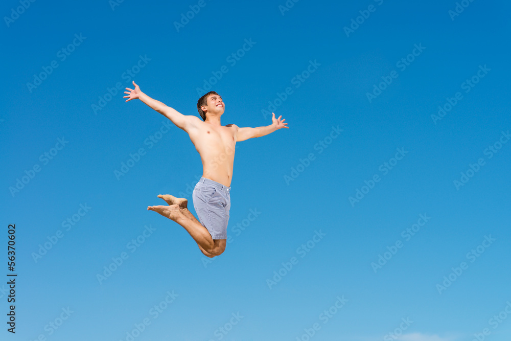 young man jumping