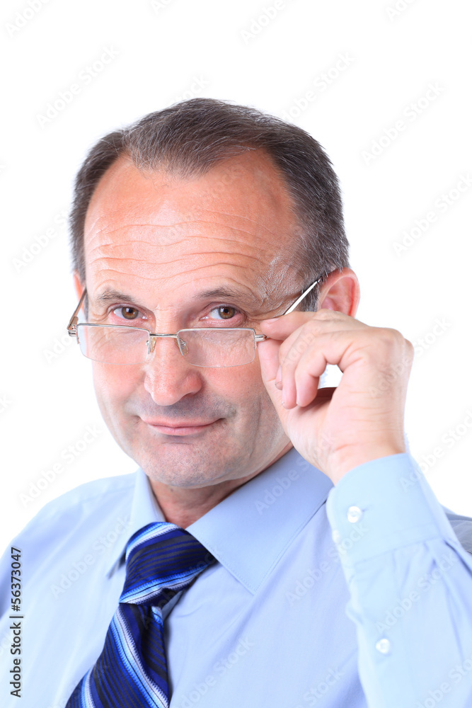 Portrait of a serious business man with glasses Portrait of a serious business man with glasses