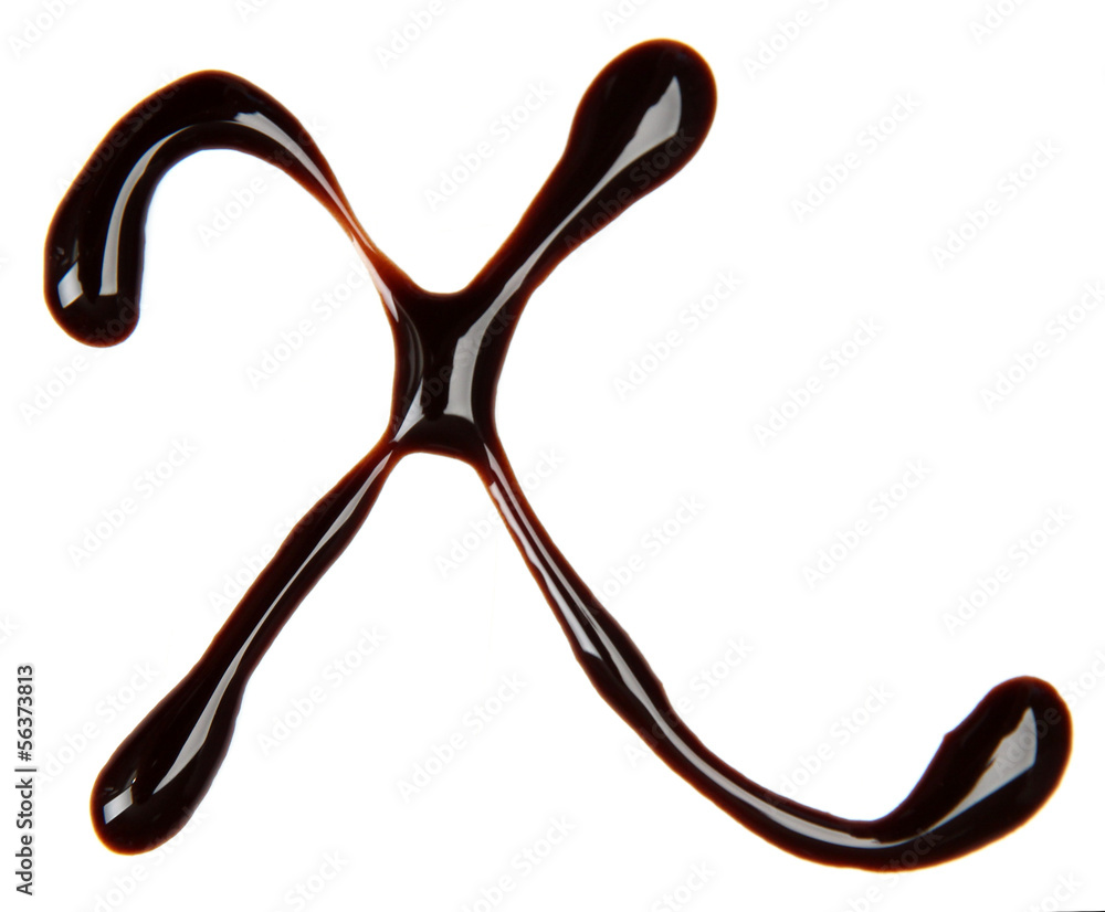 Small letter of alphabet made from chocolate syrup, isolated Small letter of alphabet made from chocolate syrup, isolated