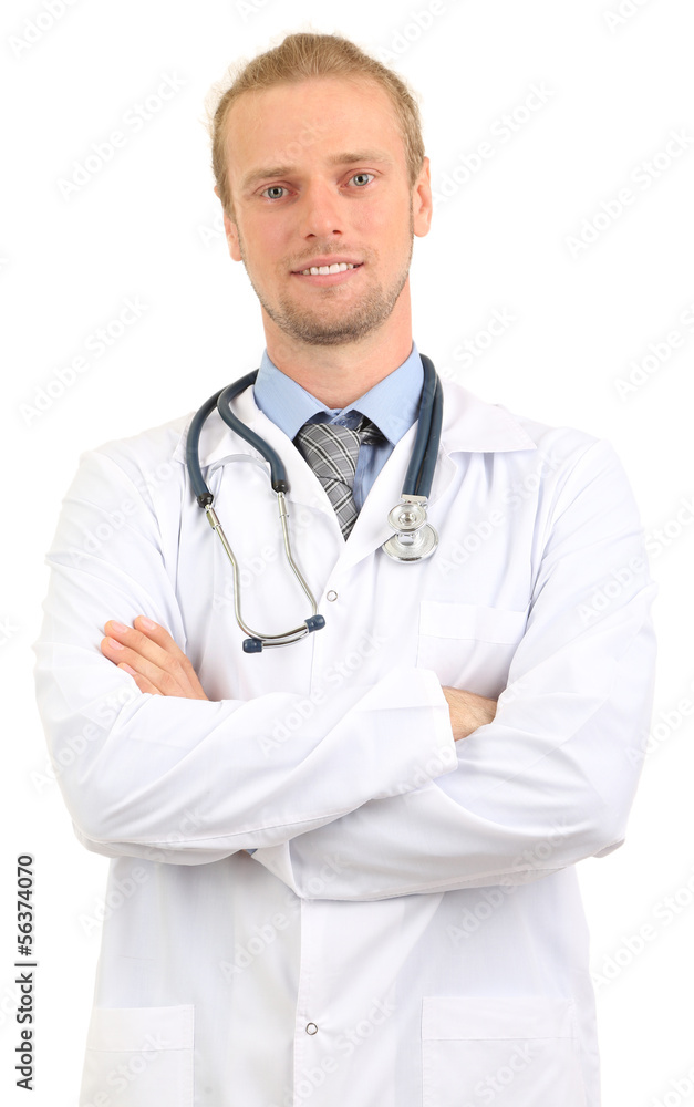 Portrait of doctor isolated on white Portrait of doctor isolated on white
