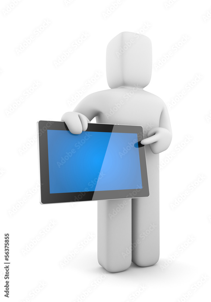 Person with tablet computer Person with tablet computer