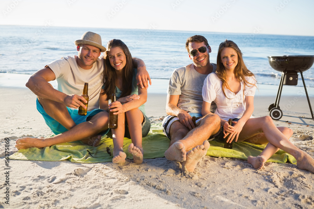 Fototapeta premium Cheerful friends having a barbecue