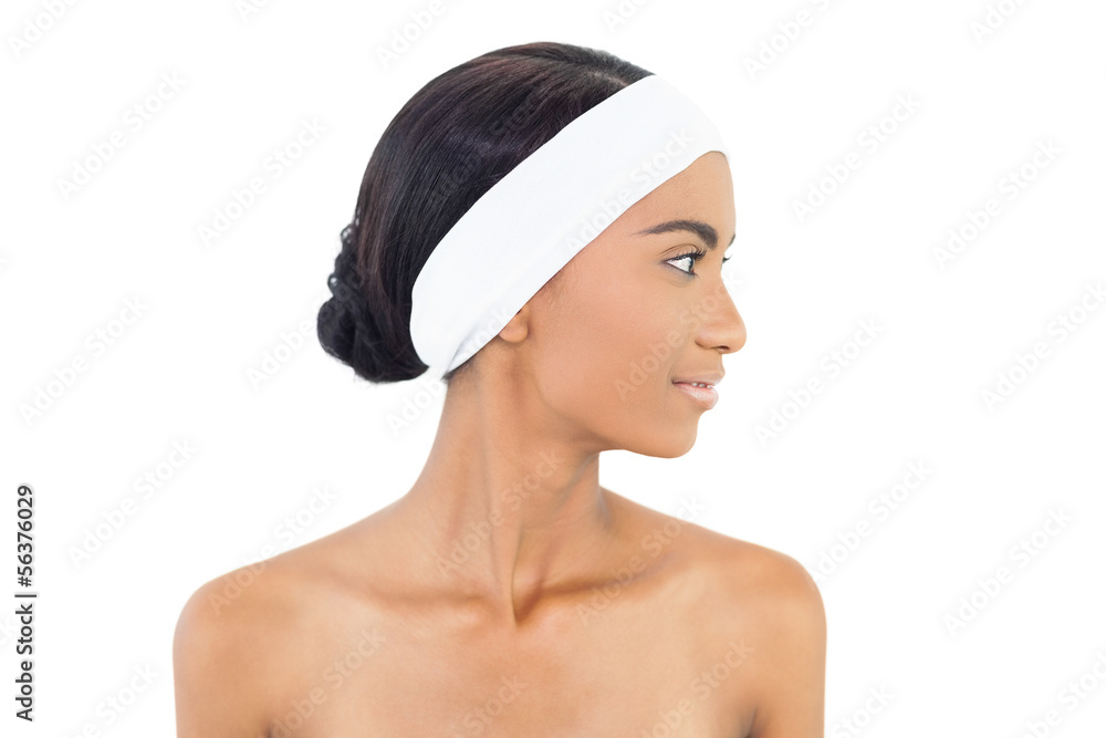 Relaxed gorgeous model wearing headband Relaxed gorgeous model wearing headband
