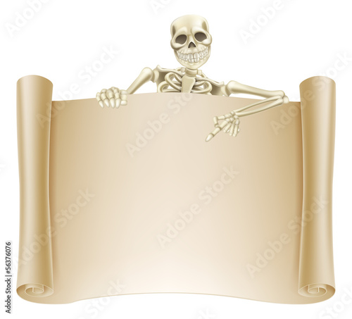 Skeleton Scroll Sign