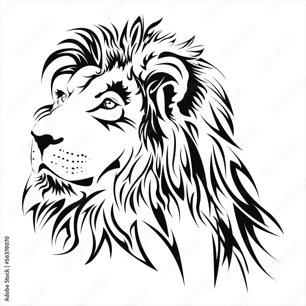 Obraz premium Lion head tattoo vector