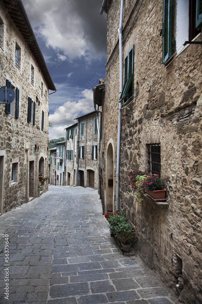 Ancient alleyway (Montalcino. Tuscany, Italy)