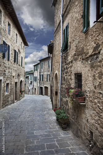 Fototapeta Naklejka Na Ścianę i Meble -  Ancient alleyway (Montalcino. Tuscany, Italy)