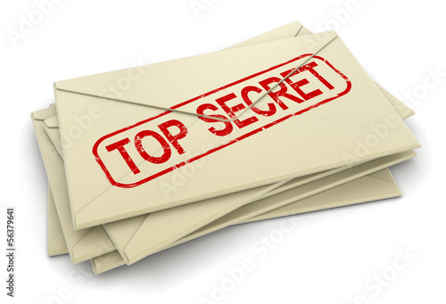 Top Secret letters  (clipping path included)