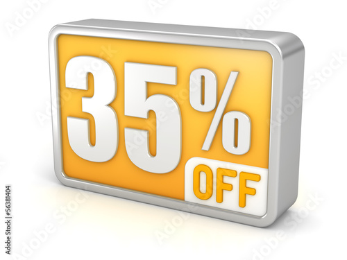 Discount 35% sale 3d icon on white background