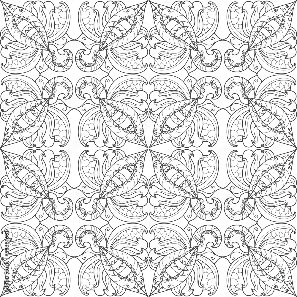 Fantasy thin seamless floral pattern