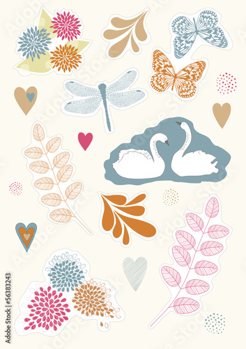 Set of Floral Stickers
