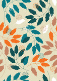 Vector Seamless Pattern with Leaves