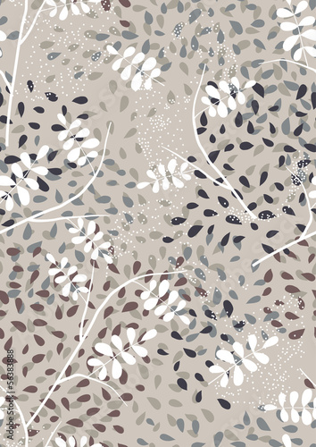 Vector Seamless Pattern with Twigs