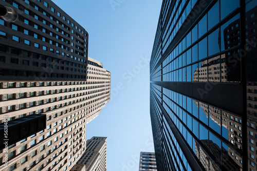 The buildings of Chicago under the blue sky