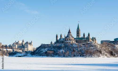 Parliament Hill in winter in Ottawa, Ontario, Canada