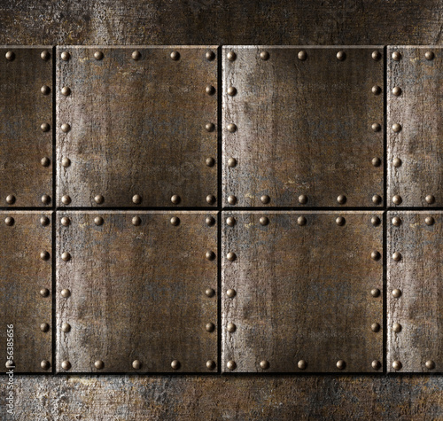 metal armour background with rivets
