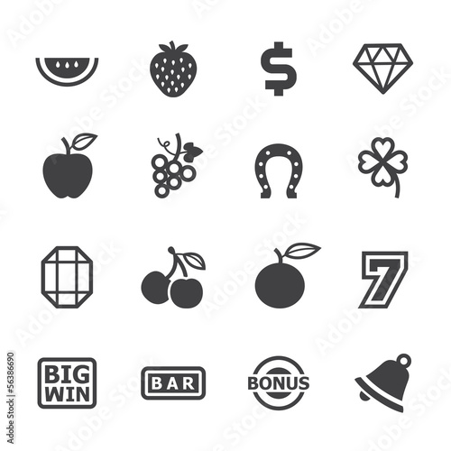 Slot Machine Icons with White Background