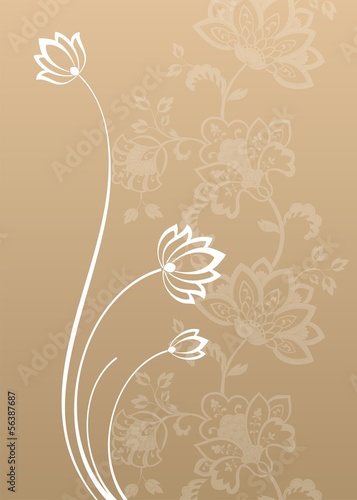 Fototapeta Naklejka Na Ścianę i Meble -  water lilies, wedding card design, India