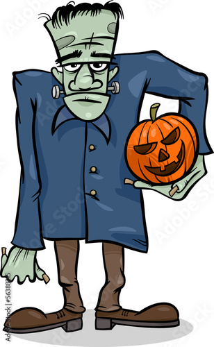 halloween frankenstein cartoon illustration