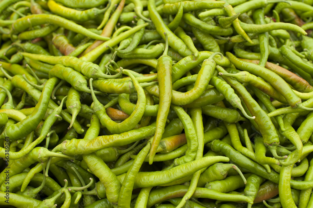 Grüne Chilischoten Grüne Chilischoten