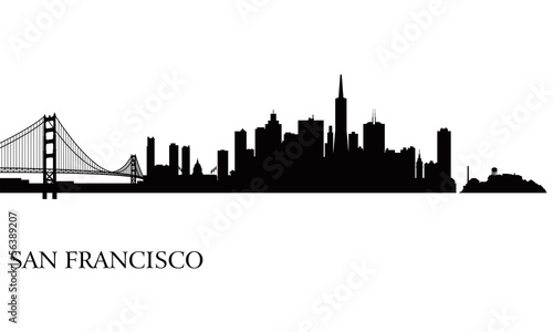 Canvas Print San Francisco city skyline silhouette background