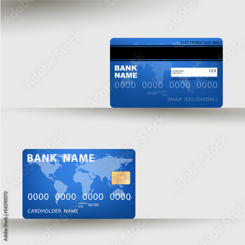 vector illustration of detailed credit card visa